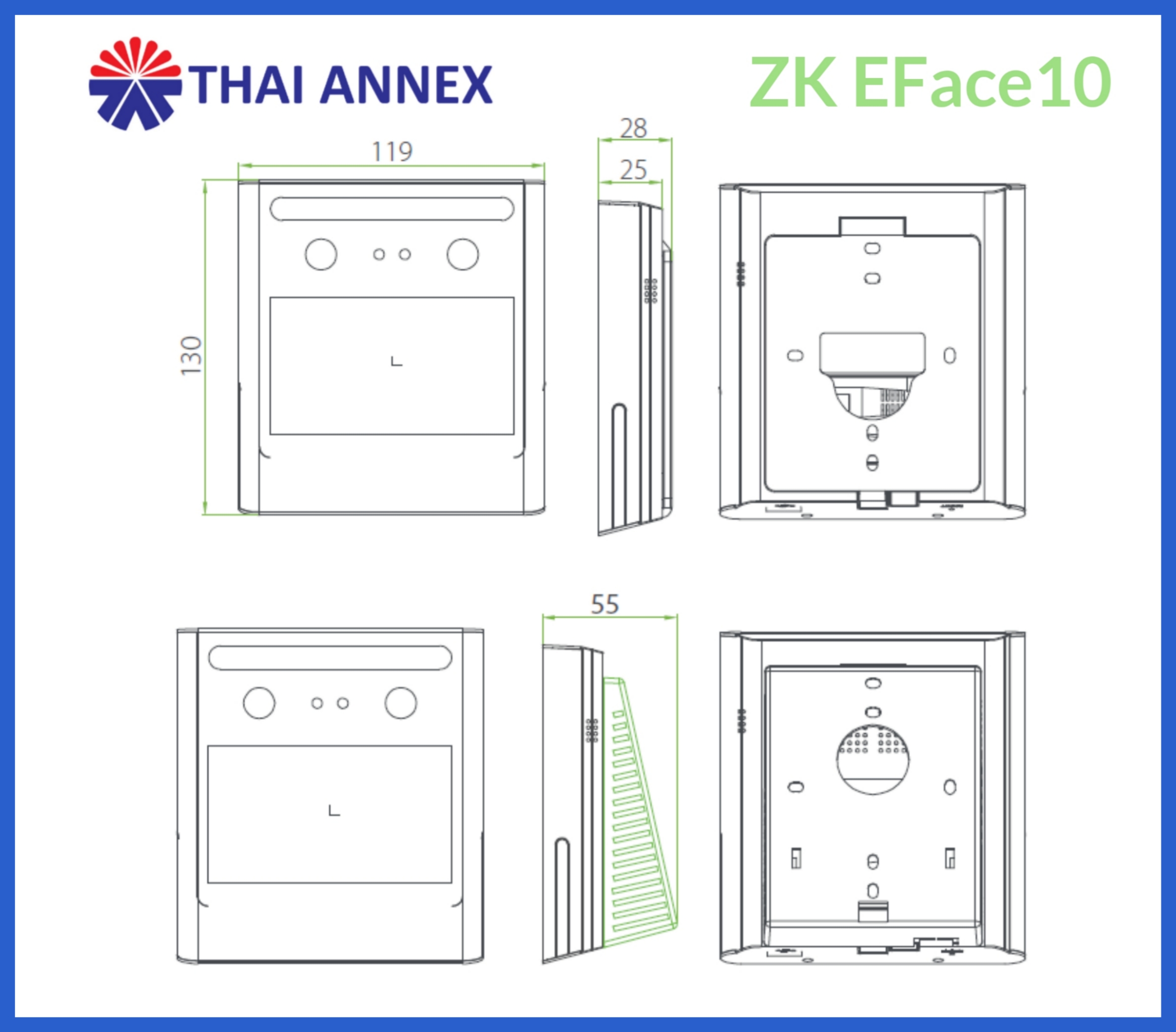 เครื่องสแกนใบหน้า ZK EFace10/ID เครื่องสแกนใบหน้า ZK EFace10/ID