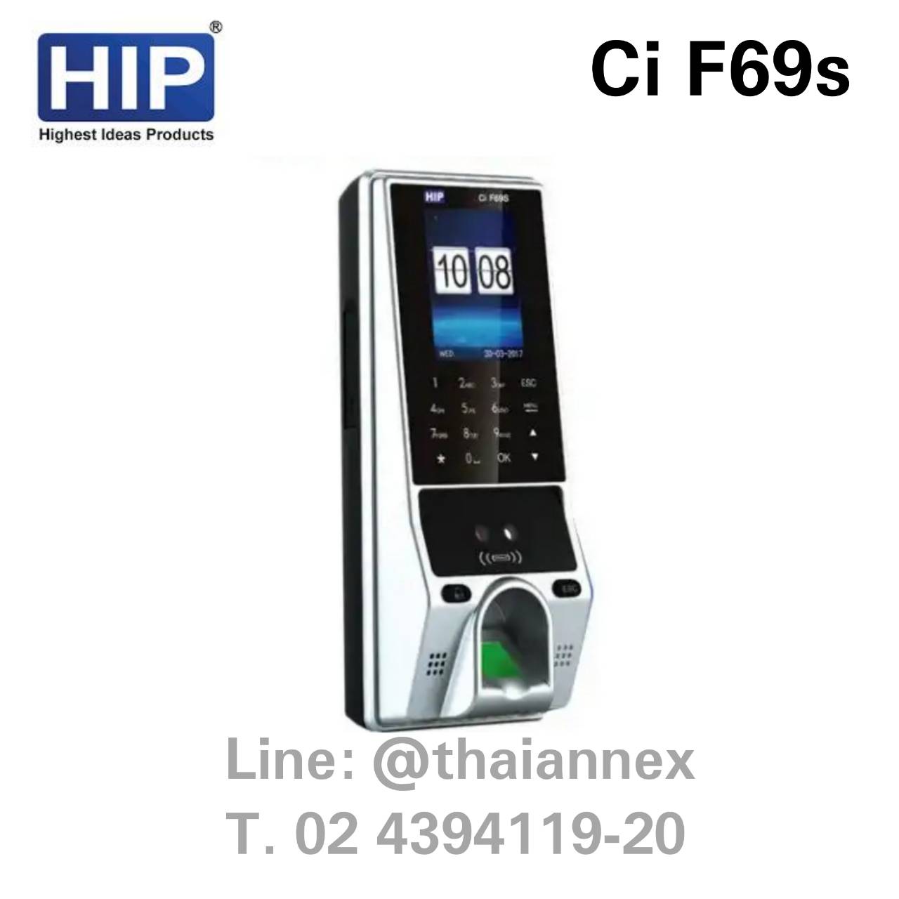 เครื่องสแกนใบหน้า HIP Ci F69S (Access Control) เครื่องสแกนใบหน้า HIP Ci F69S (Access Control)