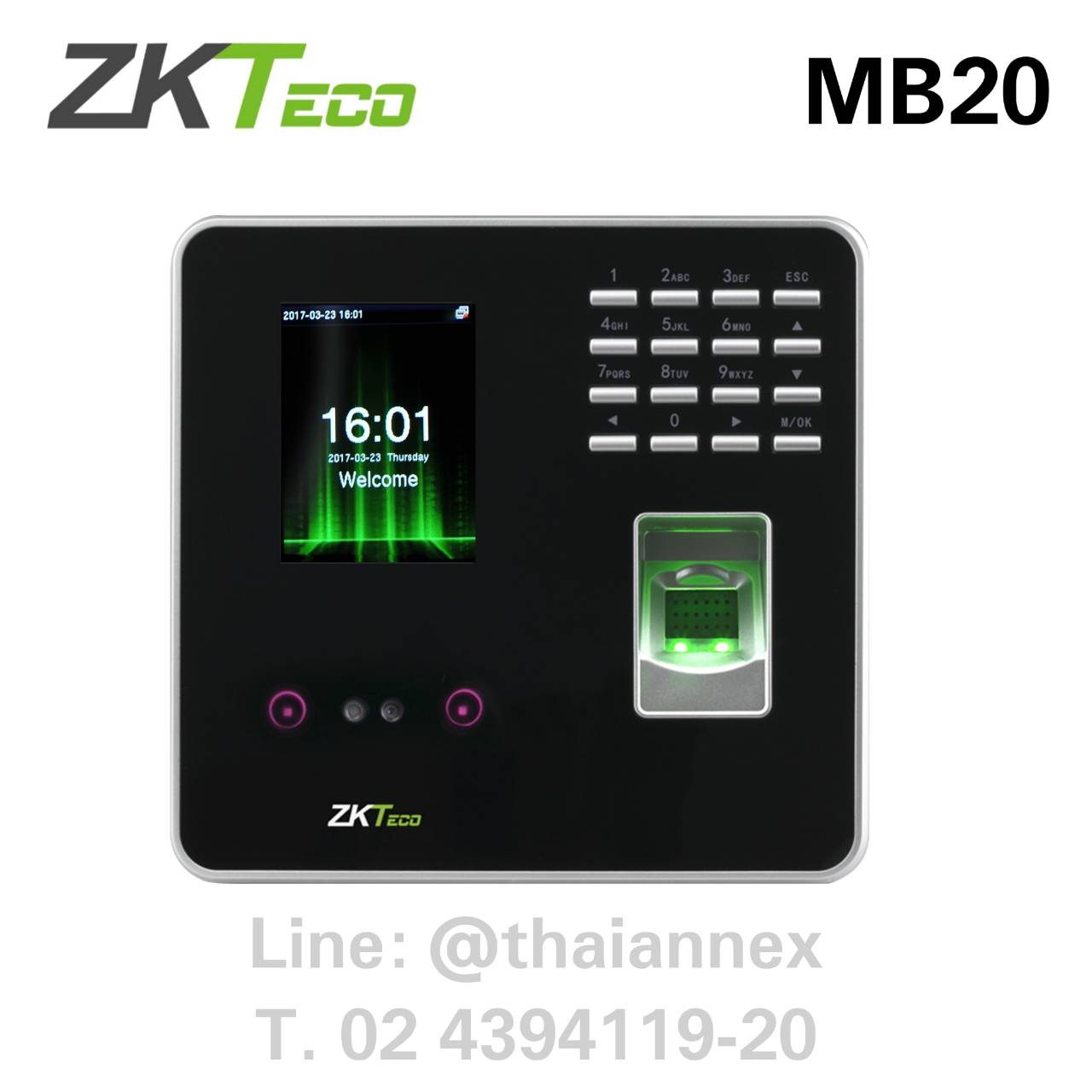 เครื่องสแกนใบหน้า ZK MB20 เครื่องสแกนใบหน้า ZK MB20