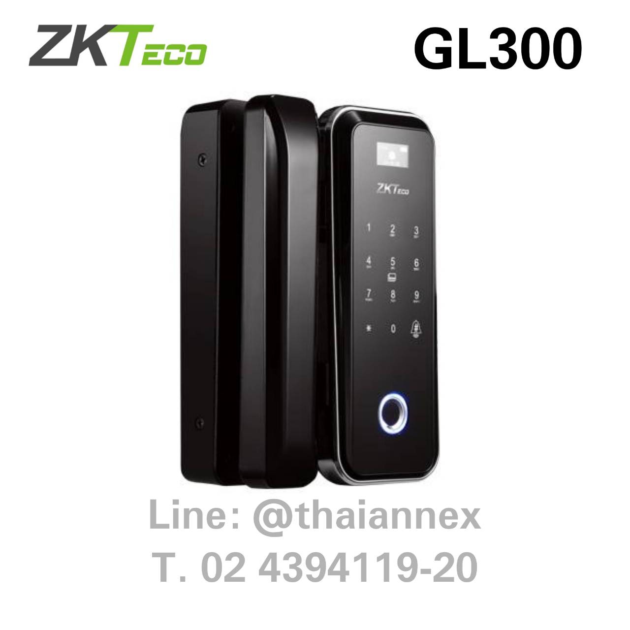 Digital Door Lock สำหรับประตูกระจก ZK GL300