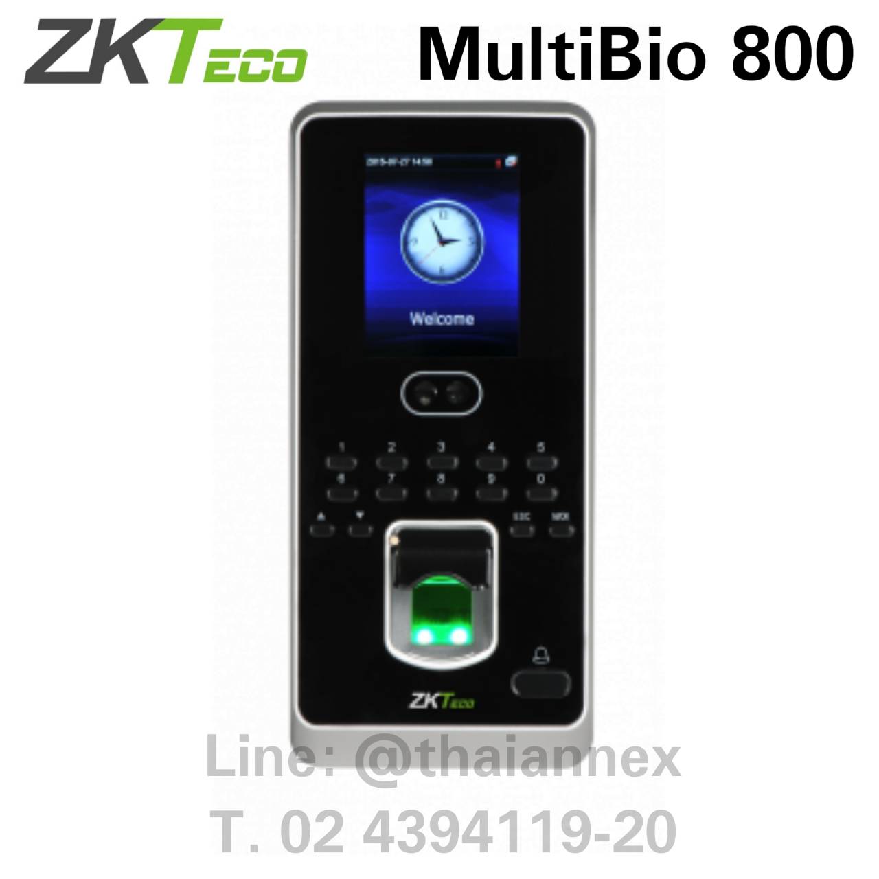เครื่องสแกนใบหน้า ZK Multibio 800 (ควบคุมประตูได้) เครื่องสแกนใบหน้า ZK Multibio 800 (ควบคุมประตูได้)