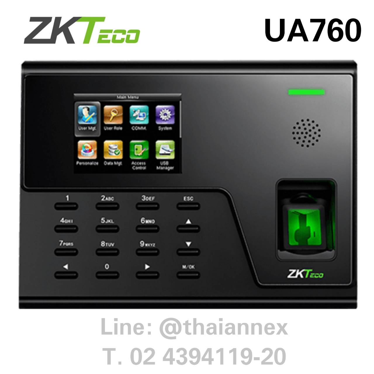 เครื่องสแกนลายนิ้วมือ ZK UA760