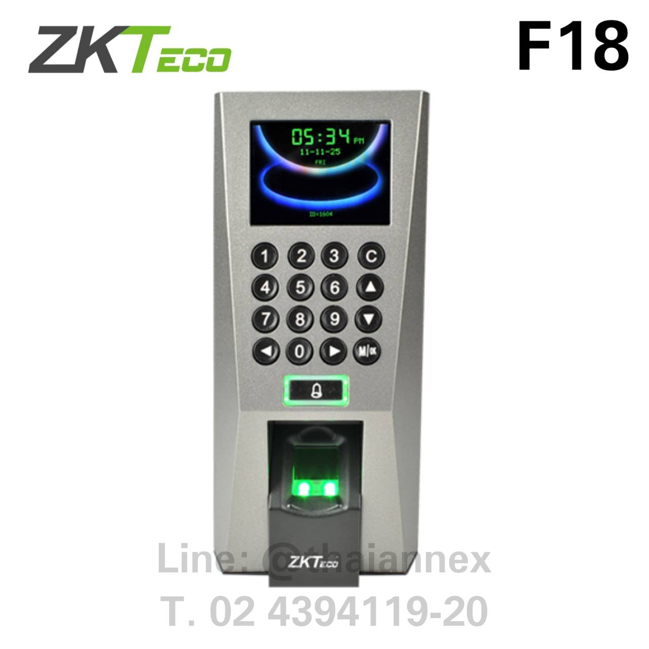 เครื่องสแกนลายนิ้วมือ ZK F18 เครื่องสแกนลายนิ้วมือ ZK F18