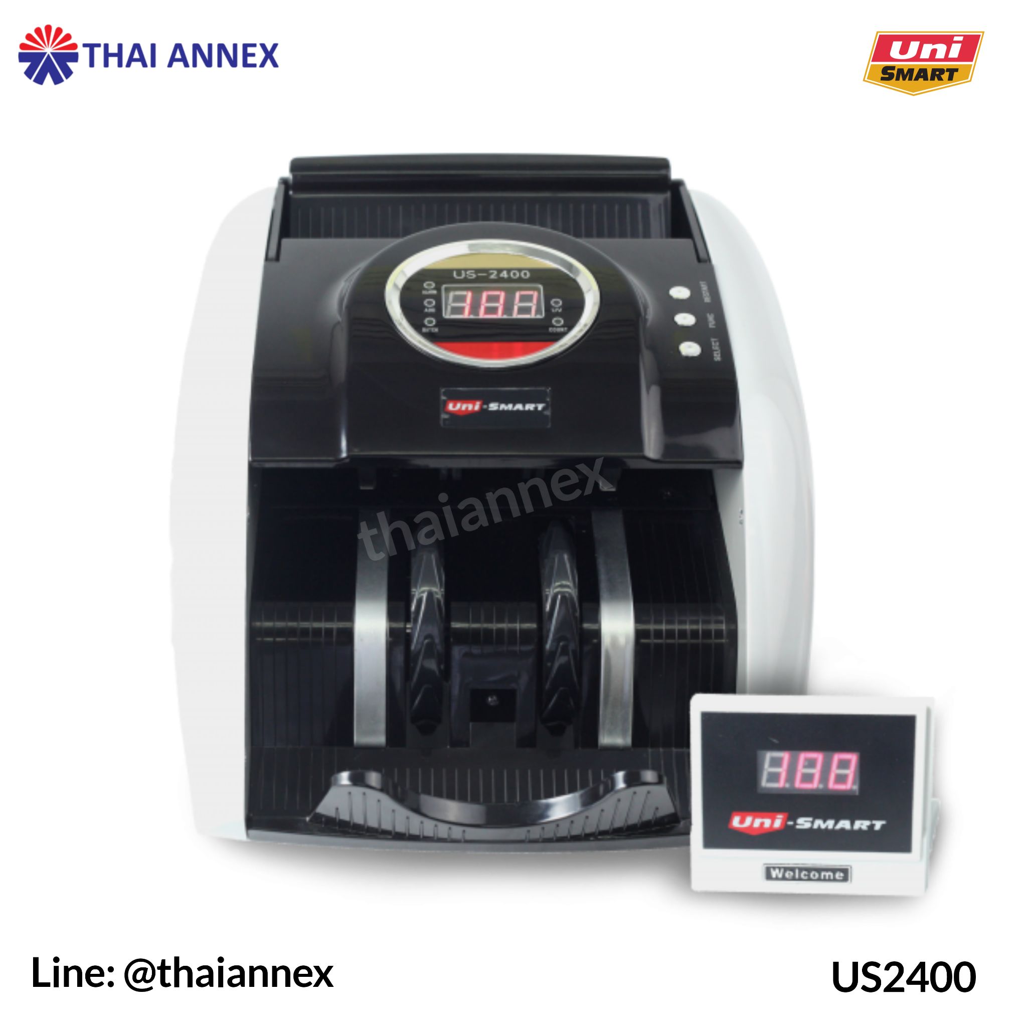 เครื่องตรวจสอบและนับธนบัตร Uni-Smart: US-2400 เครื่องตรวจสอบและนับธนบัตร Uni-Smart: US-2400