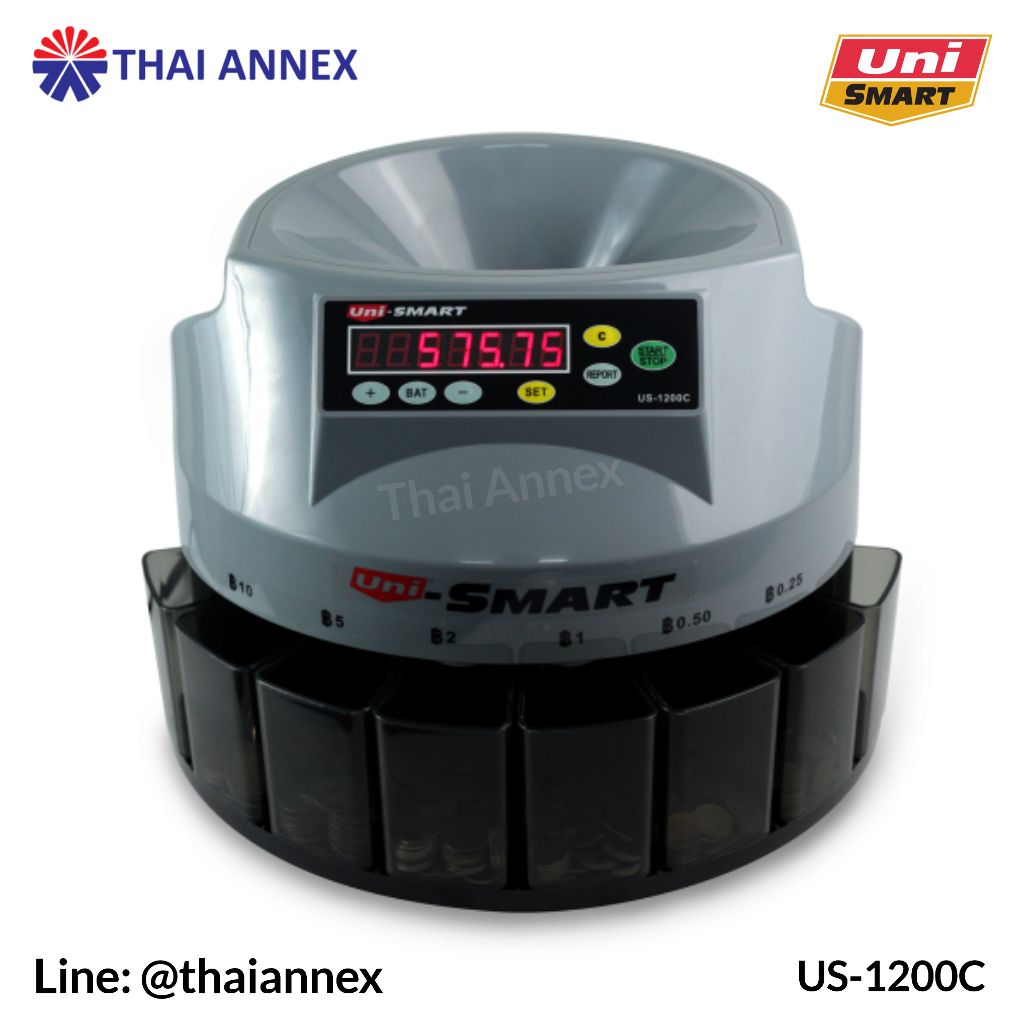 เครื่องนับและคัดแยกเหรียญ Uni-Smart: US-1200C