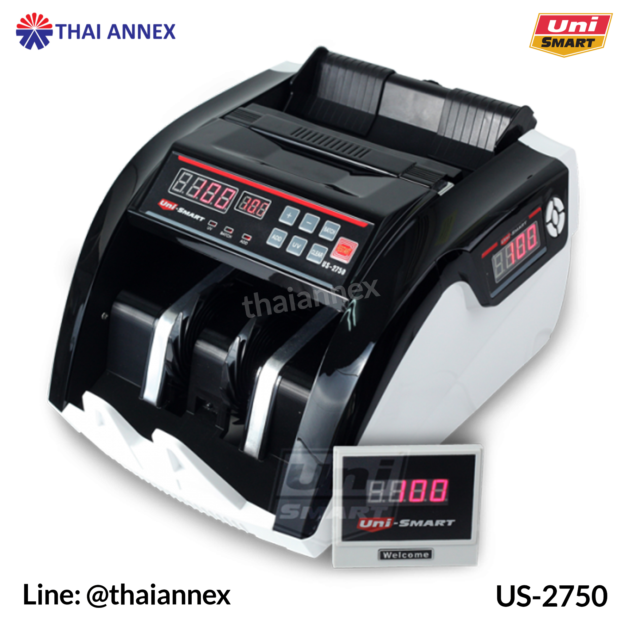 เครื่องตรวจสอบและนับธนบัตร Uni-Smart: US-2750 เครื่องตรวจสอบและนับธนบัตร Uni-Smart: US-2750