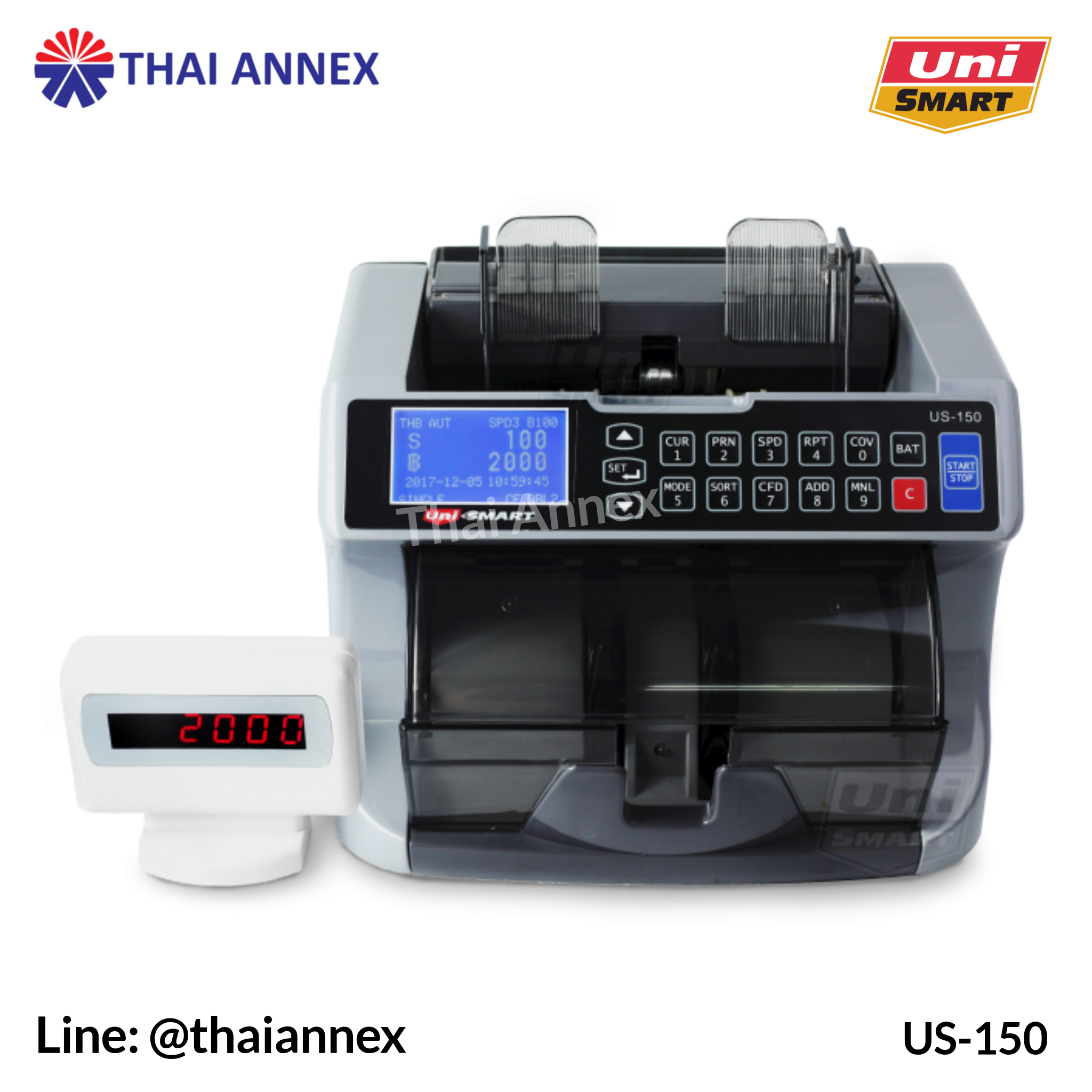 เครื่องตรวจสอบและนับธนบัตร Uni-Smart: US-150D