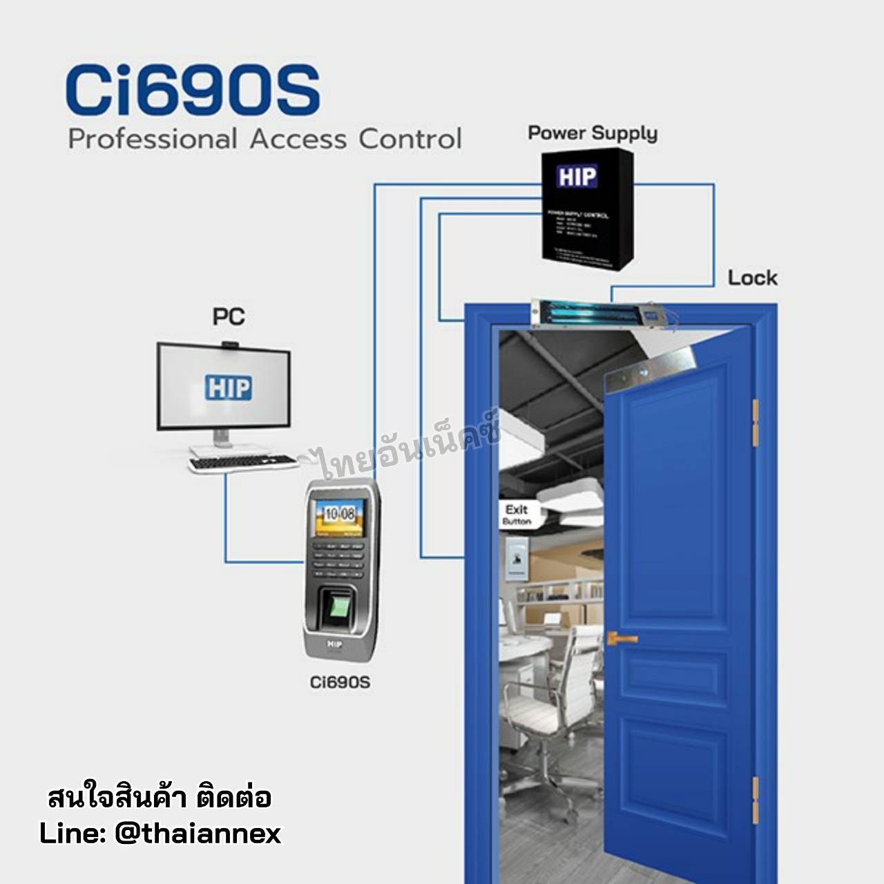 เครื่องสแกนลายนิ้วมือ HIP Ci690S (Access Control)