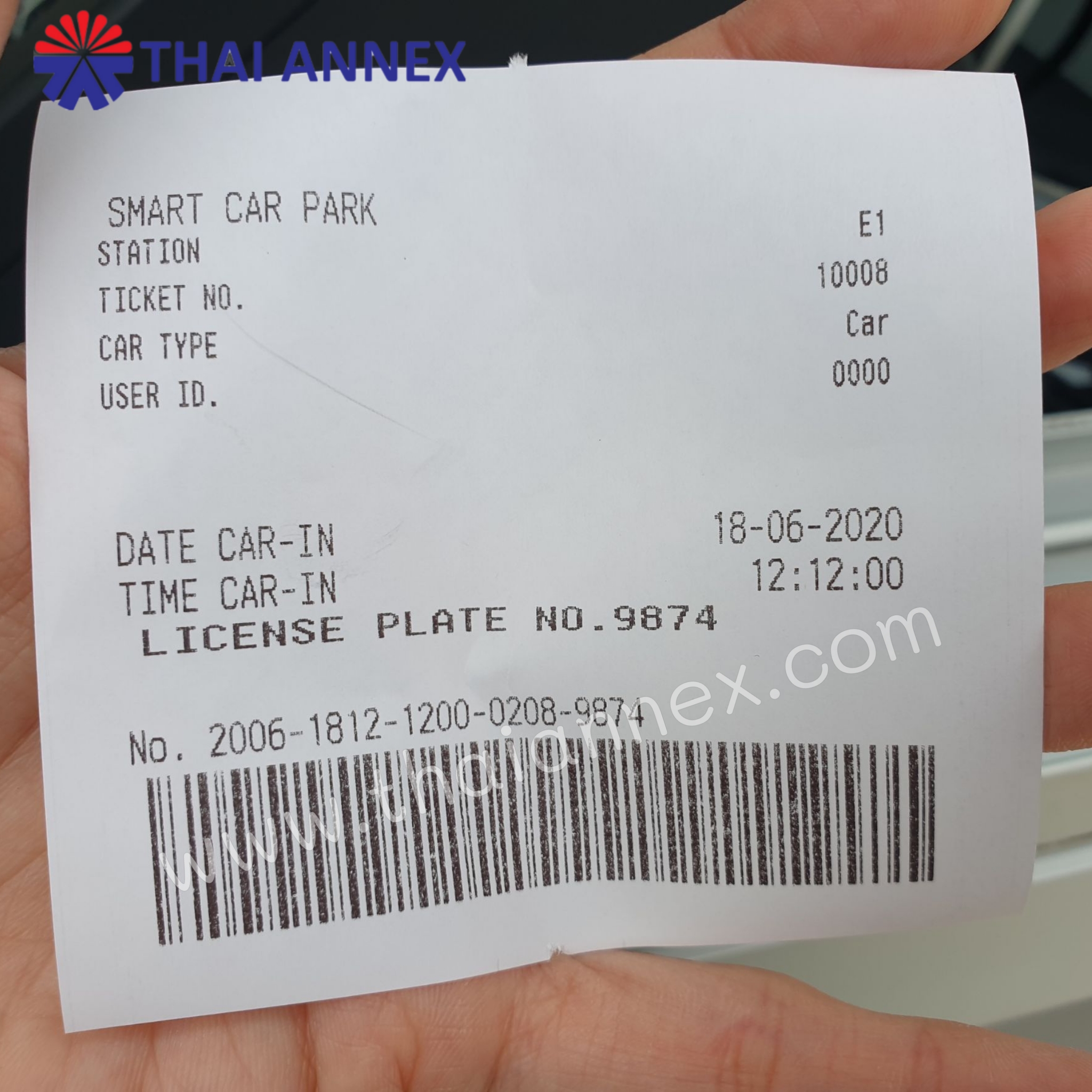 ใบเสร็จ เครื่อง คิด ค่า จอดรถ Car park